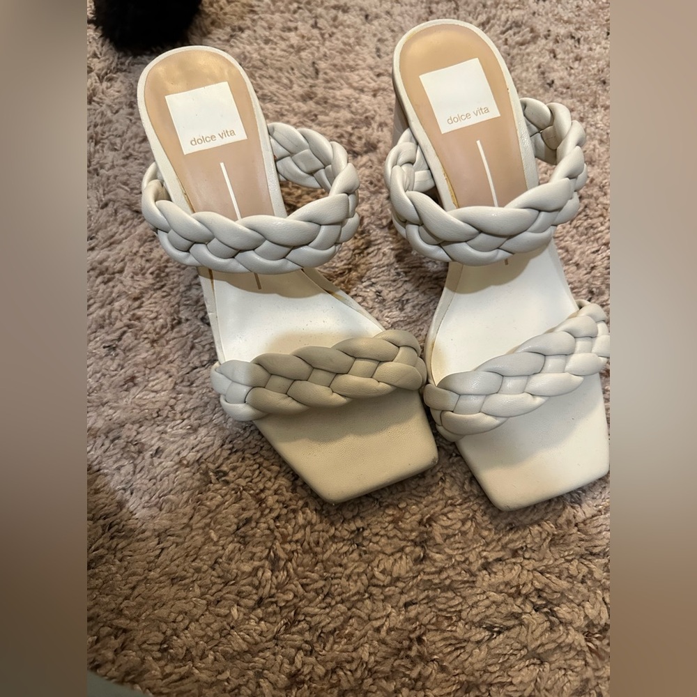 Dolce Vita Women's White Braided Sandals